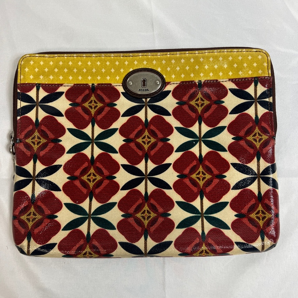 FOSSIL floral zipper pouch